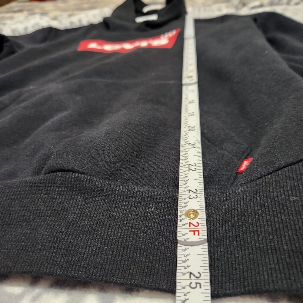 Levis Sweatshirt Boys XL 13-15 Youth Black Hoodie Red Logo Pullover Sweater. - Picture 4 of 10